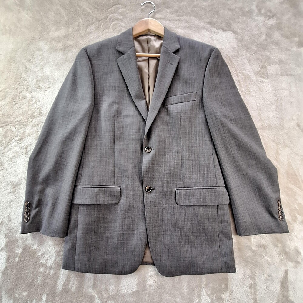 Joe Joseph Abboud Blazer Mens 38R Gray Wool Two Button Suit Jacket Sport Coat
